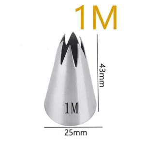 1M STAINLESS STEEL NOZZLE OPEN STAR TIP PASTRY COOKIES TOOLS