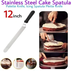11INCH ROTATING CAKE TURNTABLE, 3PCS SCRAPER SET, 12INCH STAINLESS STEEL SPATULA , 10PCS PIPING BAGS