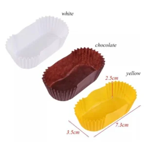 96 PCS DISPOSABLE OVAL ÉCLAIR CUPCAKE MUFFIN PAPER LINER BAKING CUPS