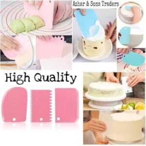 11 INCH ROTATING CAKE TURNTABLE 3PCS CAKE SCRAPER SET 10PCS PIPING BAGS 3 PCS STEEL SPATULA
