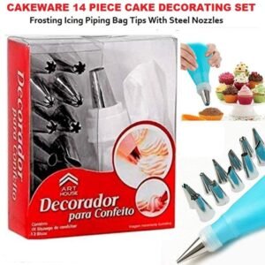 11 INCH ROTATING CAKE TURNTABLE 3PCS CAKE SCRAPER SET 11 PIECES CAKE DECORATING SET 10PCS PIPING BAGS 12 INCH STEEL SPATULA