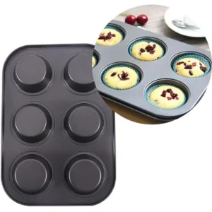 6CAVITY NON-STICK CUPCAKE TRAY